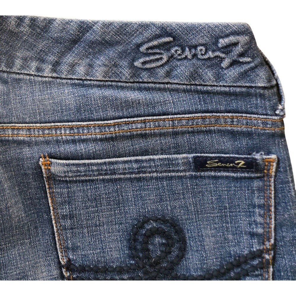 Seven7 Womens Sz 31 Indie Chic Grunge Bootcut Jeans Medium Wash Blue Low Rise - Picture 12 of 12